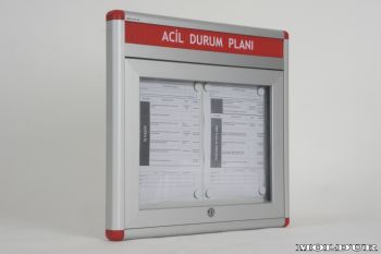 Acil durum duyuru panosu 2 A4 kapasiteli