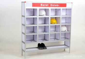 Baret dolabi 16 gozl� kilitli extra rafl�