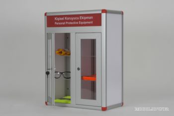 Kiisel koruyucu ekipman dolab ortadan blmeli kilitli